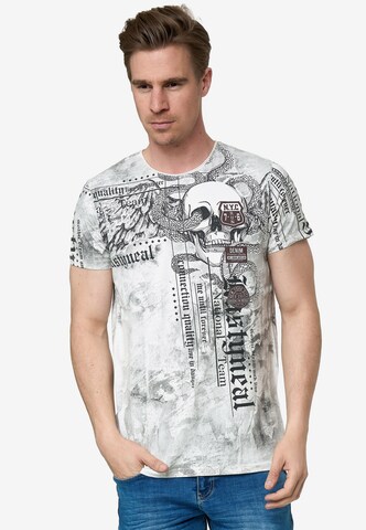 Rusty Neal T-Shirt mit All Over Print in Weiß: predná strana
