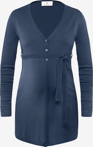BELLYBUTTON Pullover 'Schwangerschaft Wollpullover geknöpft blau' in Blau: Vorderseite