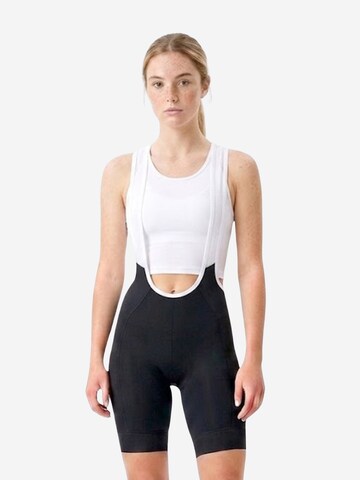 Skinny Pantalon de sport 'Wulibike Damen Trägerhose 3D-Schaumpolster, Athletic Fit, 3 Taschen' WULIBIKE en noir : devant