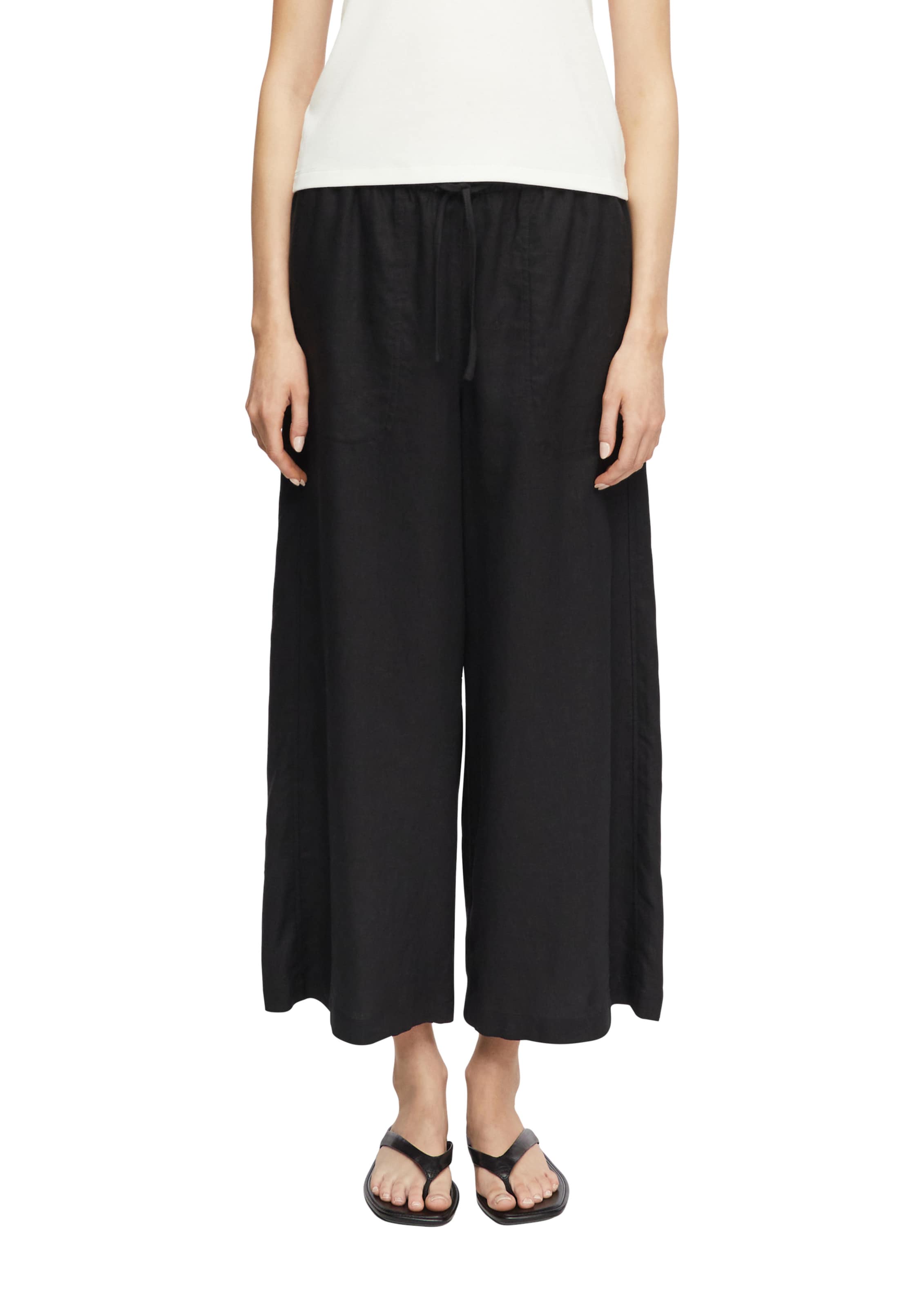 Wide Leg Pantalon COMMA en noir