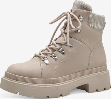 TAMARIS Lace-Up Ankle Boots in Beige: front