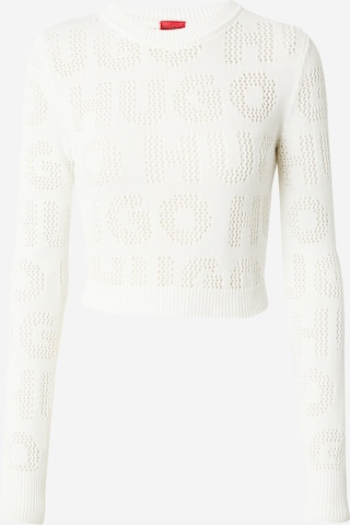 HUGO Red - Pullover 'Sarahred' em branco: frente