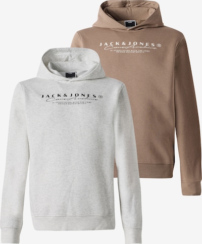JACK & JONES Collegepaita 'JCOPOINT' värissä vaaleanruskea / meleerattu valkoinen, Tuotenäkymä