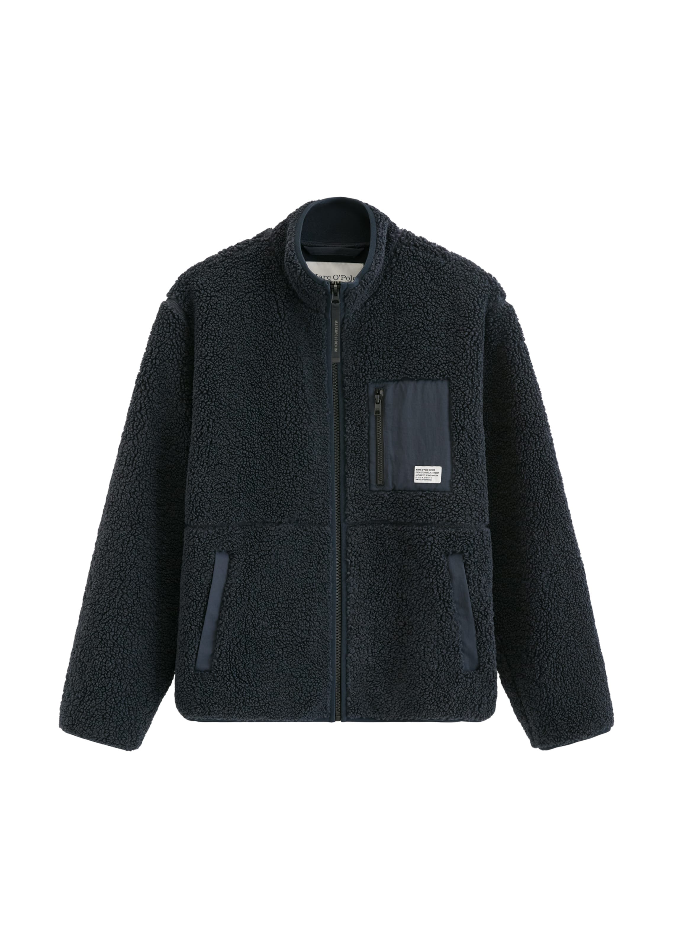 Marc O'Polo DENIM Veste en polaire en S en bleu / blanc, Vue avec produit