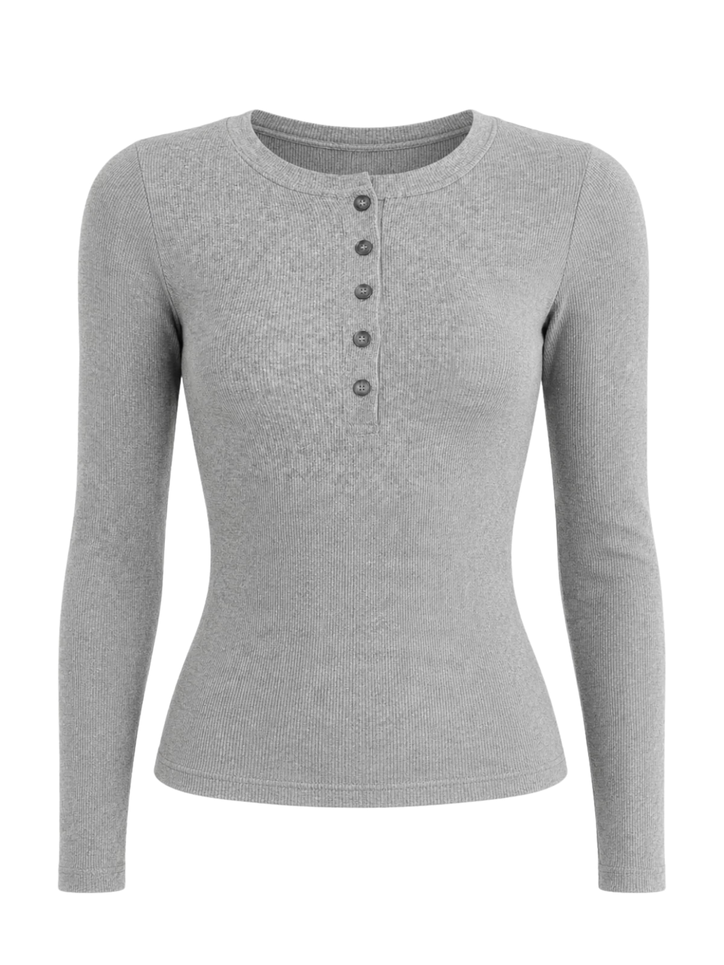 ARMIE Trikot 'The Petra Henley'‌‌‌‌‌ in Grau: Vorderseite