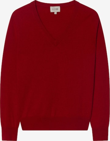 GOBI Cashmere - Jersey 'Women's Timeless Cashmere V-Neck Sweater' en rojo: frente