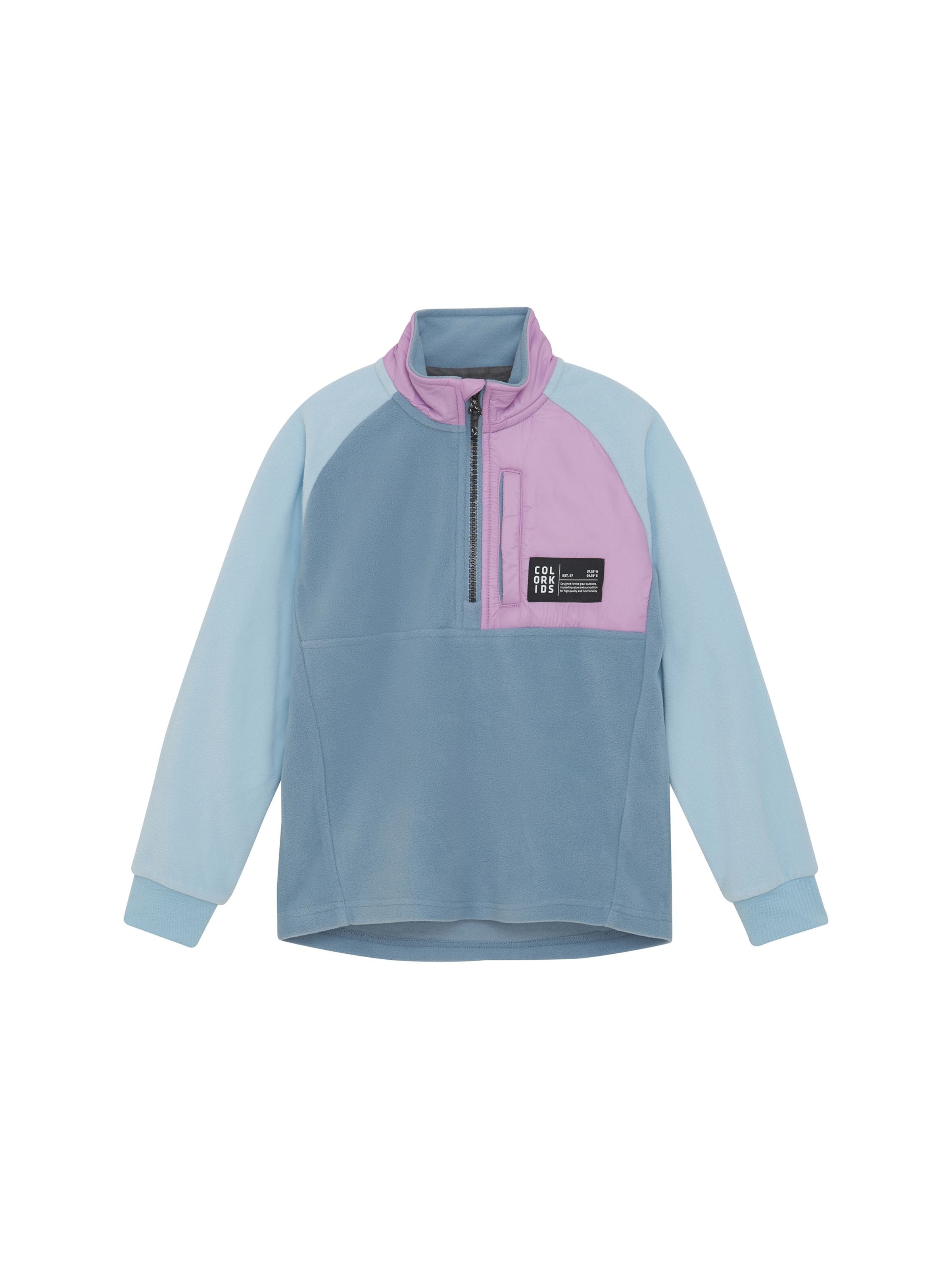 COLOR KIDS Fleece jas in Blauw: voorkant