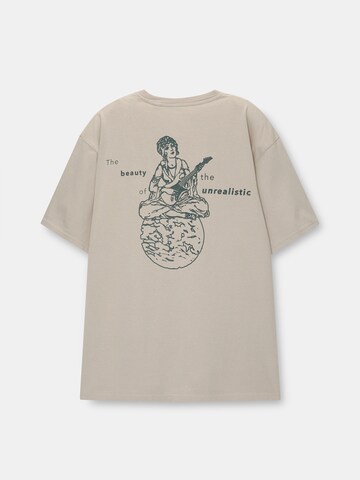 Pull&Bear T-Shirt 'MECHANIC LADY' in Grau