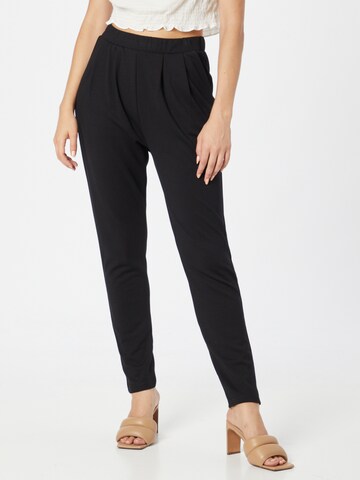 NÜMPH Regular Pleat-Front Pants 'Bayo' in Black: front