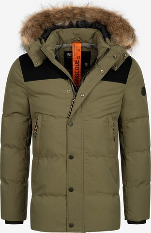 Parka d’hiver 'Hexyl' INDICODE JEANS en vert : devant