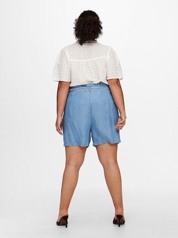 ONLY Carmakoma Regular Pleat-Front Pants 'Jemma' in Blue