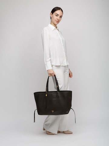 PINKO - Bolso de mano 'Cabas Classic Bag Vitello Morb' en negro: frente