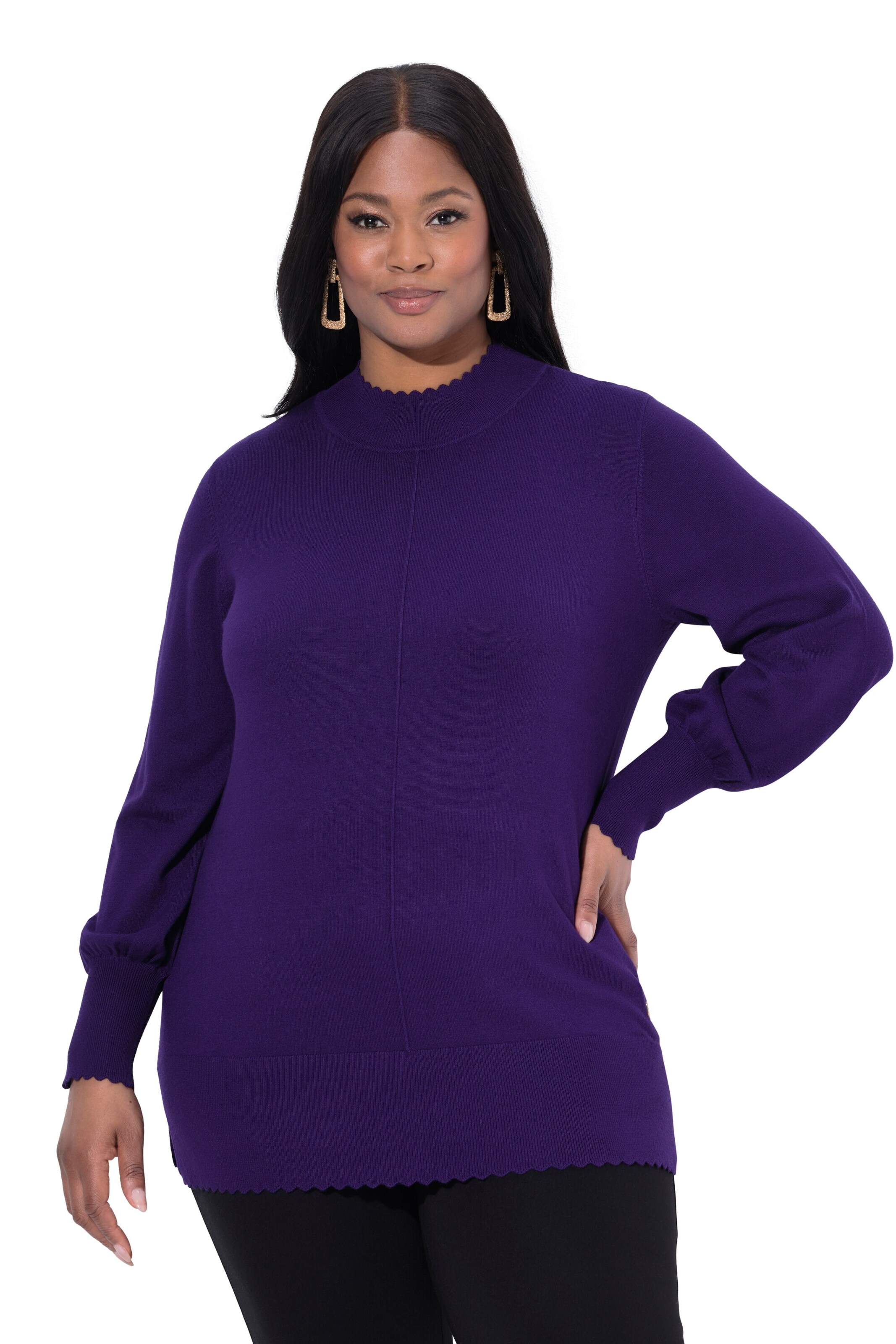 Ulla Popken Sweater in Purple: front