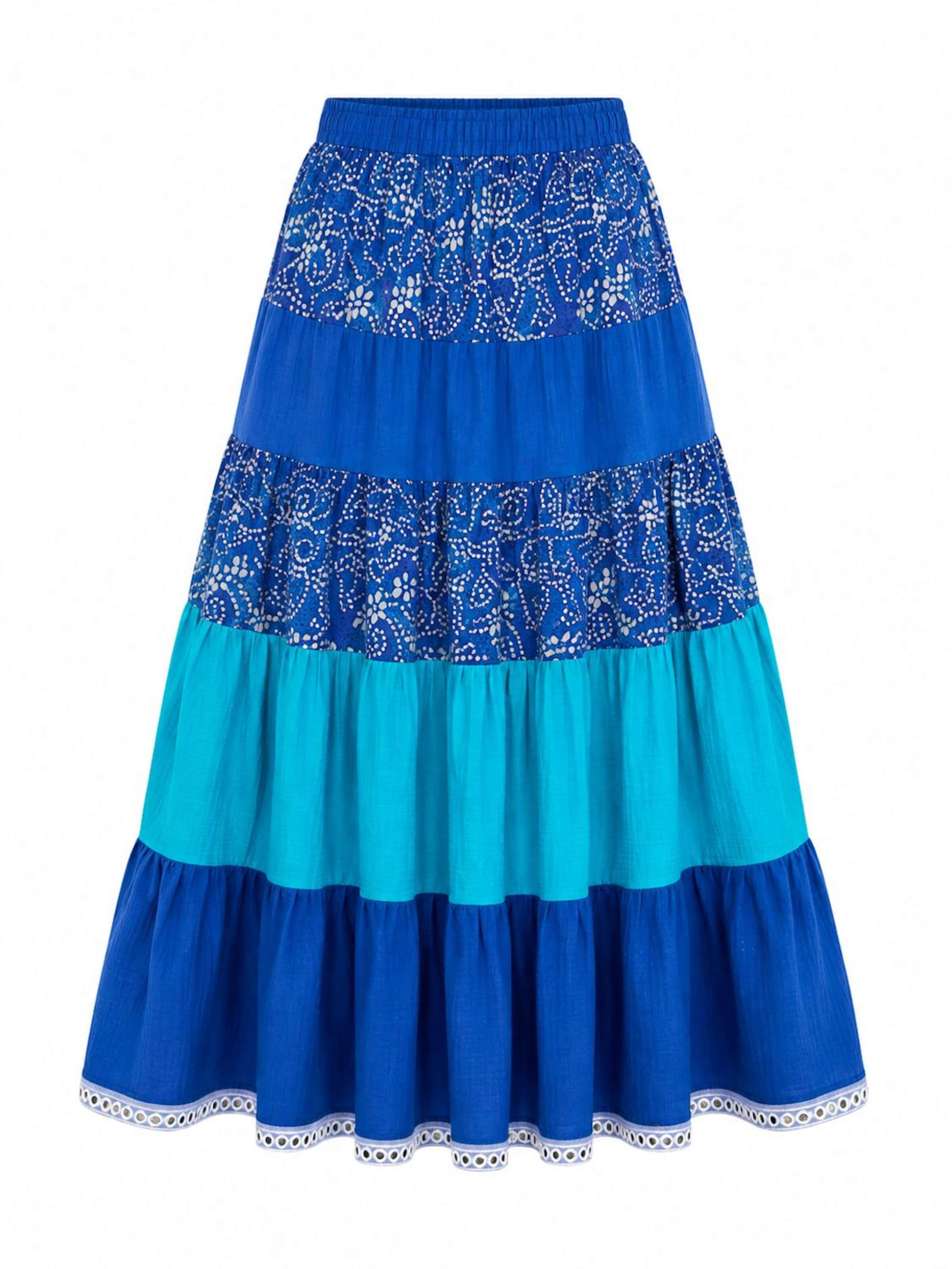 Sophia Pirrera Rok 'Maxiskirt "Favignana"' in Blauw: voorkant