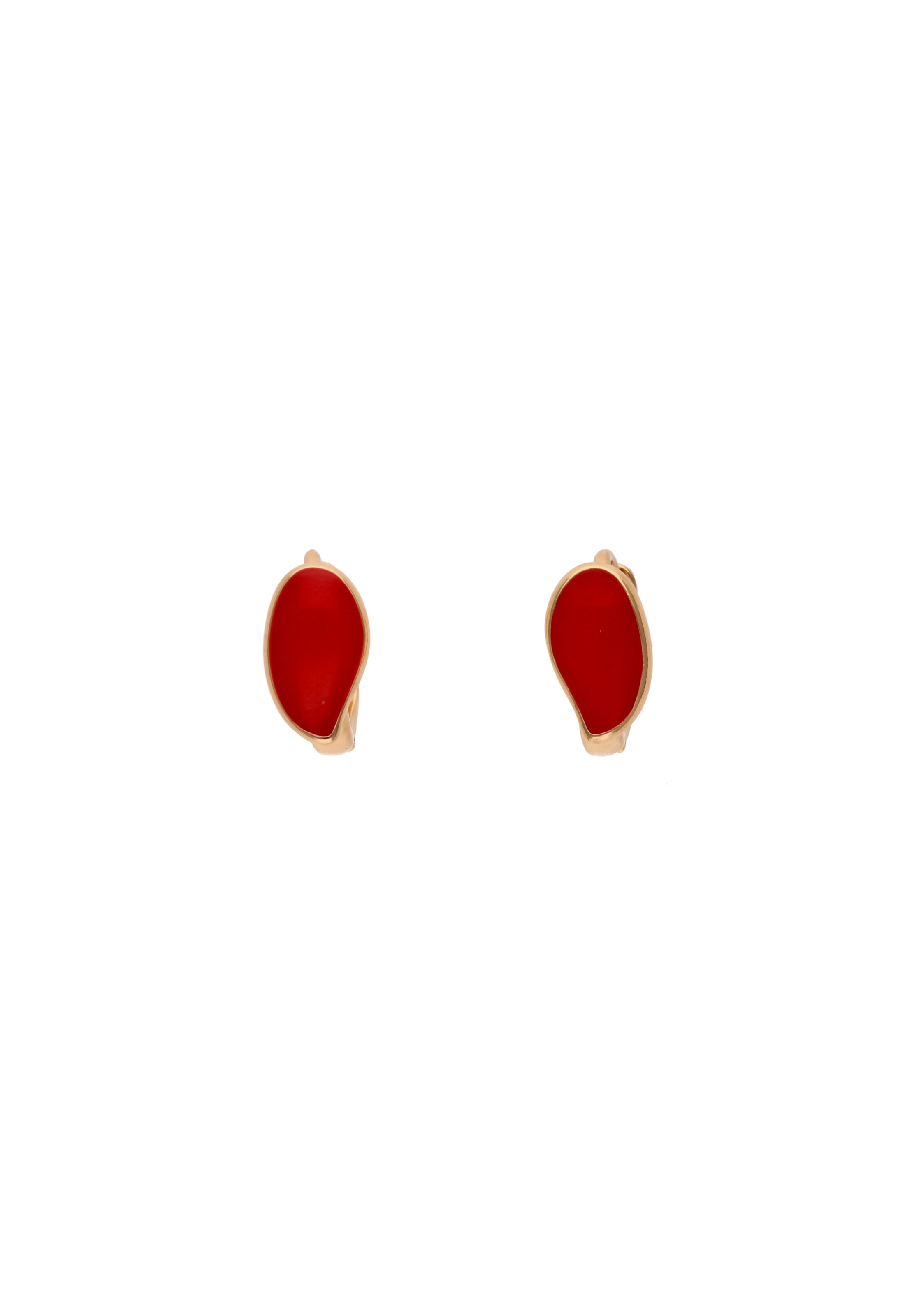 Gaya Boucles d'oreilles en or / rouge cerise, Vue avec produit