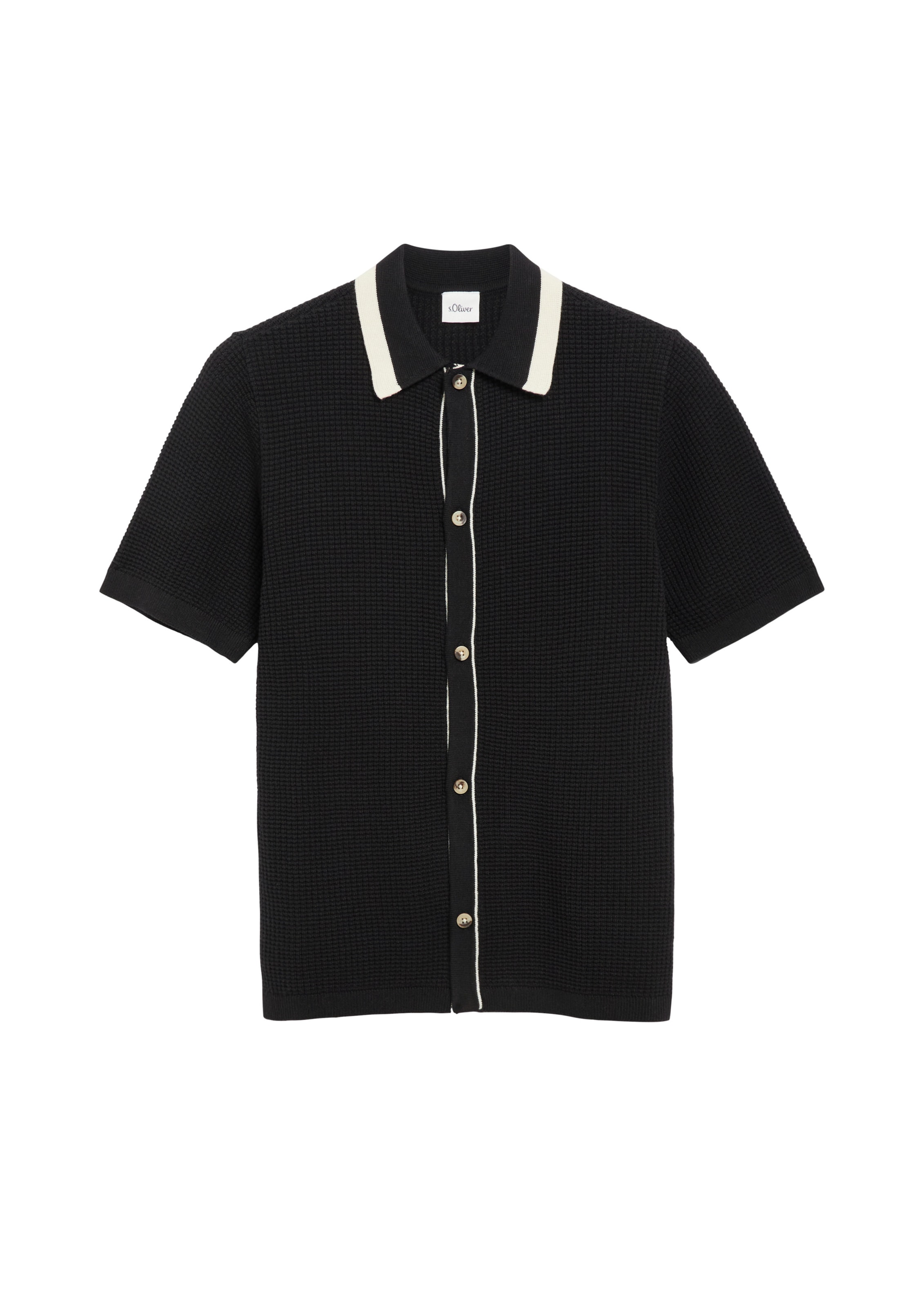 s.Oliver Knit Cardigan in Black: front