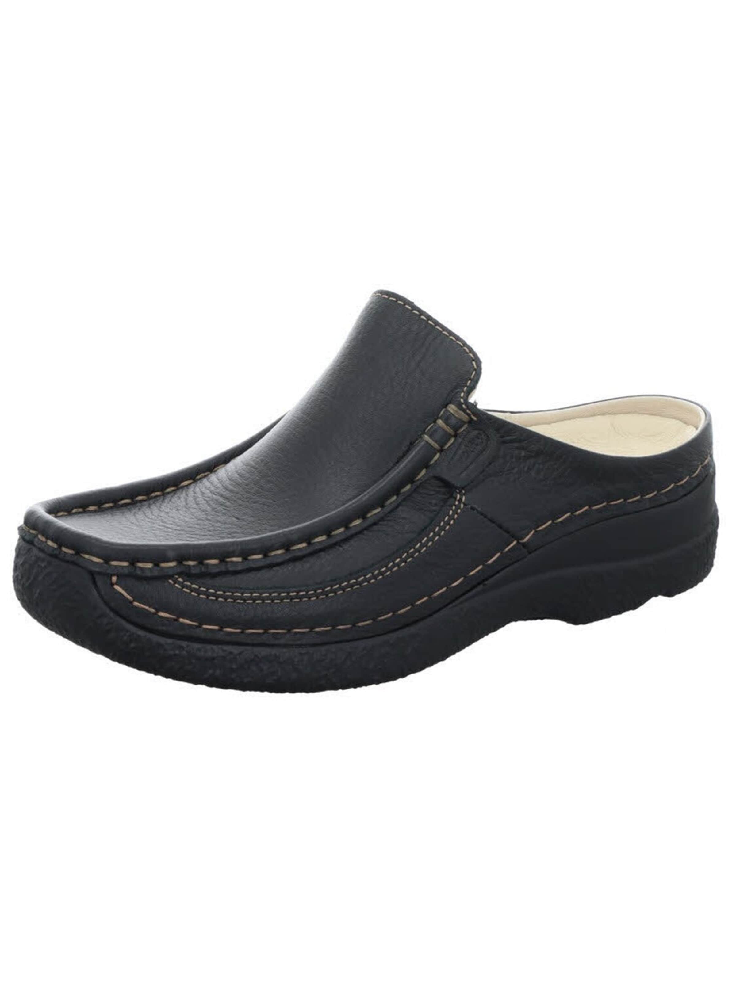 Chaussure basse 'Pantolette Damen 6202-700 Glattleder in schwarz' Wolky en noir : devant