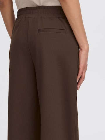 ICHI Wide leg Bandplooibroek 'Kate' in Bruin