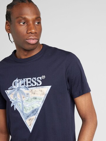 GUESS - Camiseta en azul