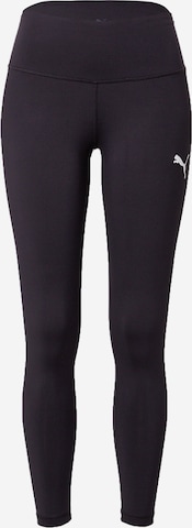 PUMA Skinny Workout Pants in Black: front