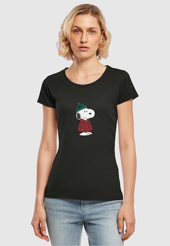 Merchcode Shirt 'Peanuts Snoopy Dressed Up' in Black: front