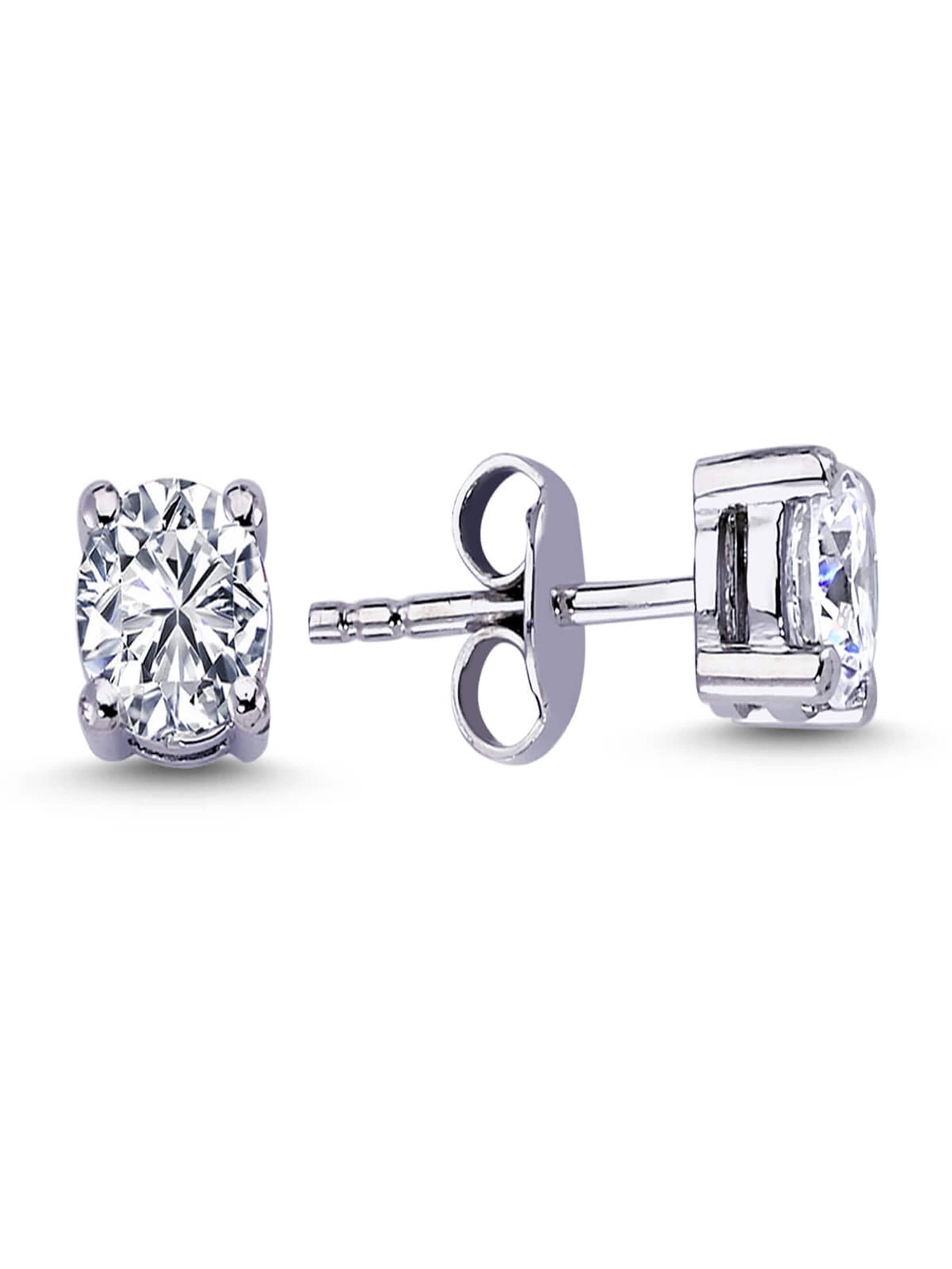 EinStein Diamant Earrings in Silver: front