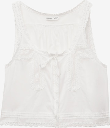 Pull&Bear Toppi värissä valkoinen: etupuoli