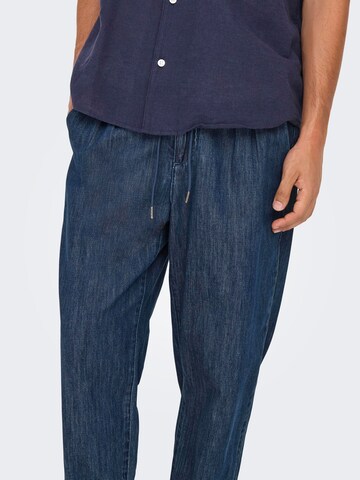 Only & Sons Regular Pleat-front jeans 'ONSLeo' in Blue