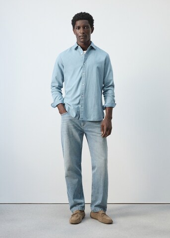 MANGO MAN Regular fit Button Up Shirt 'Chali' in Blue