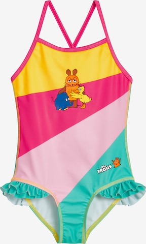 rožinė PLAYSHOES Maudymosi kostiumėlis 'Die Maus Freunde': priekis