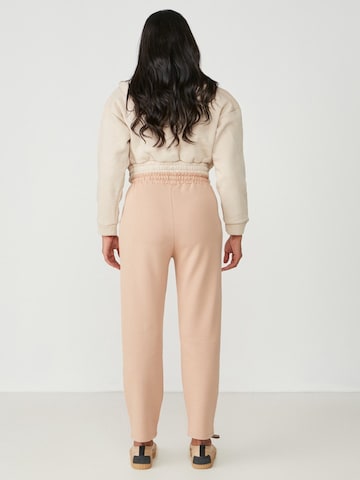 C&City Tapered Bandplooibroek in Bruin