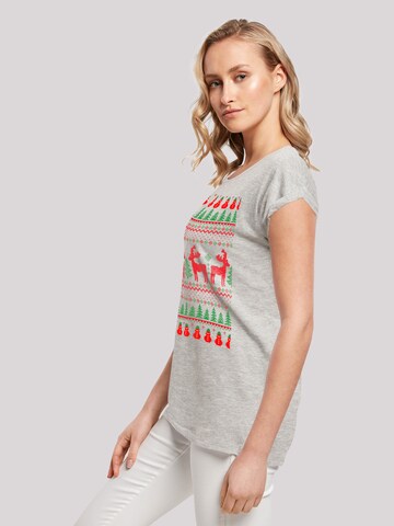 F4NT4STIC Shirt 'Christmas Reindeers' in Grijs