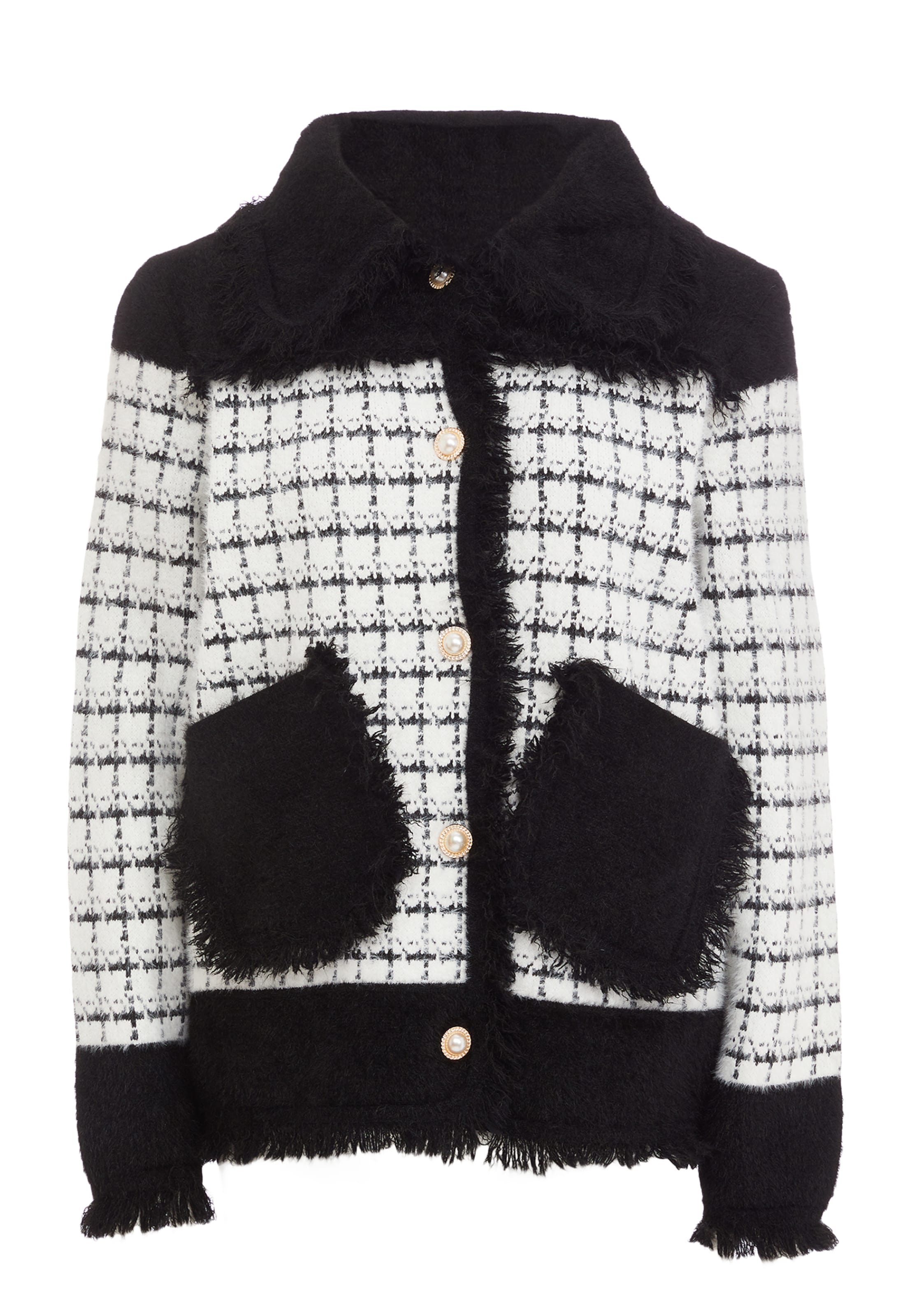 CARNEA Knit cardigan in Black: front