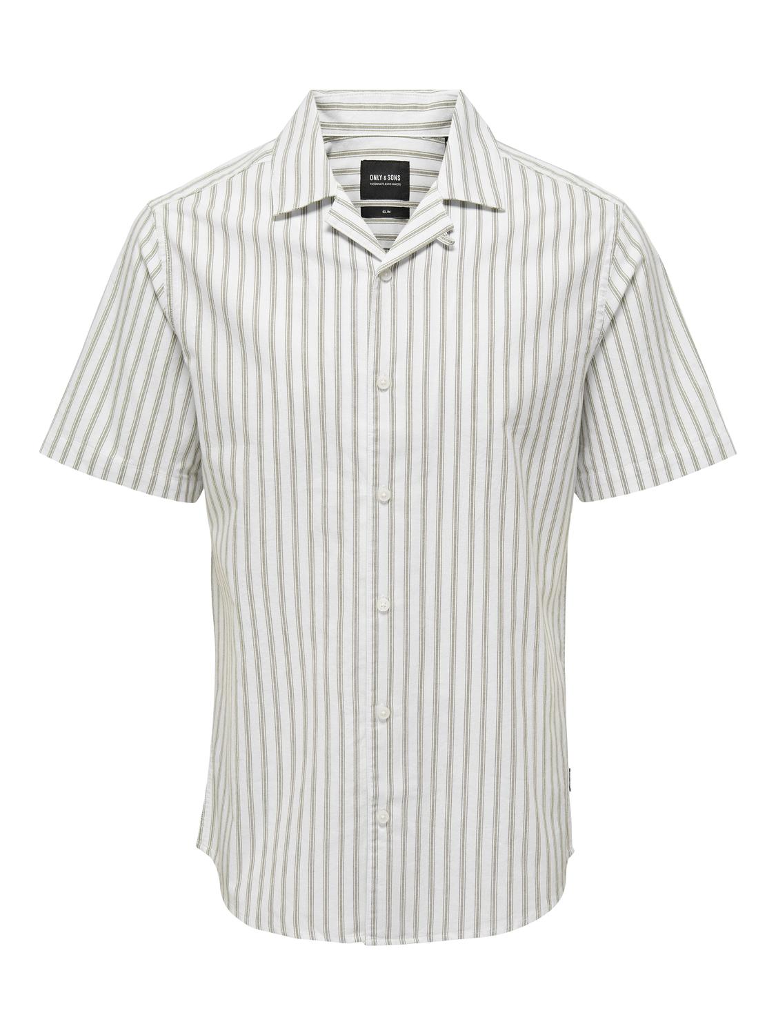 Only & Sons Overhemd 'Alvaro' in de kleur Olijfgroen / Wit, Productweergave