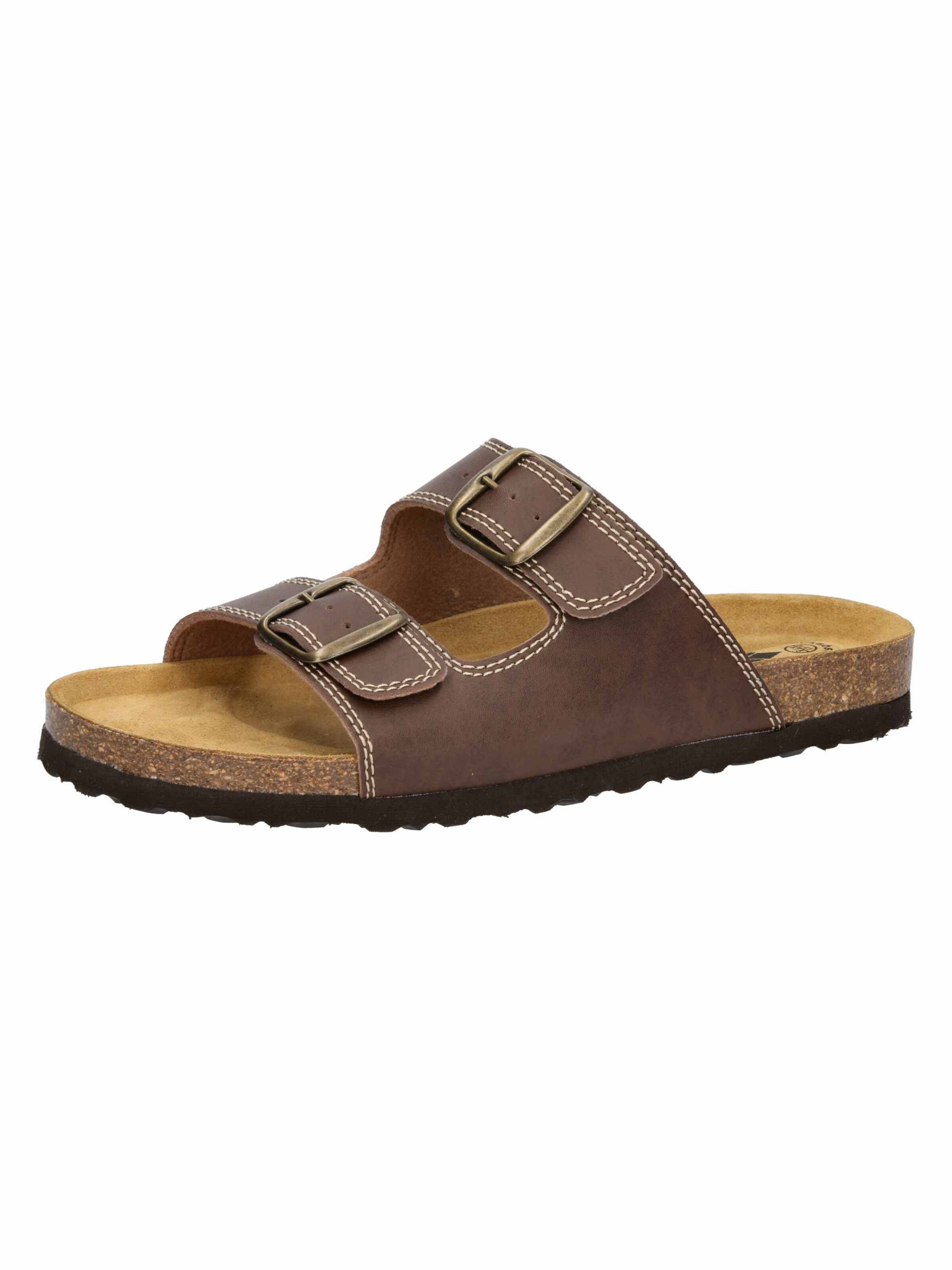 LICO Pantolette 'Bioline' in Braun: Vorderseite