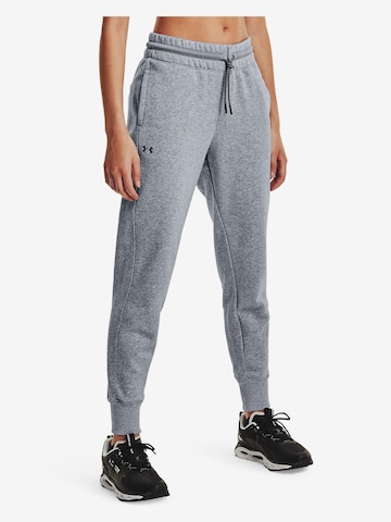 UNDER ARMOUR Tapered Workout Pants 'Rival' in Grey: front