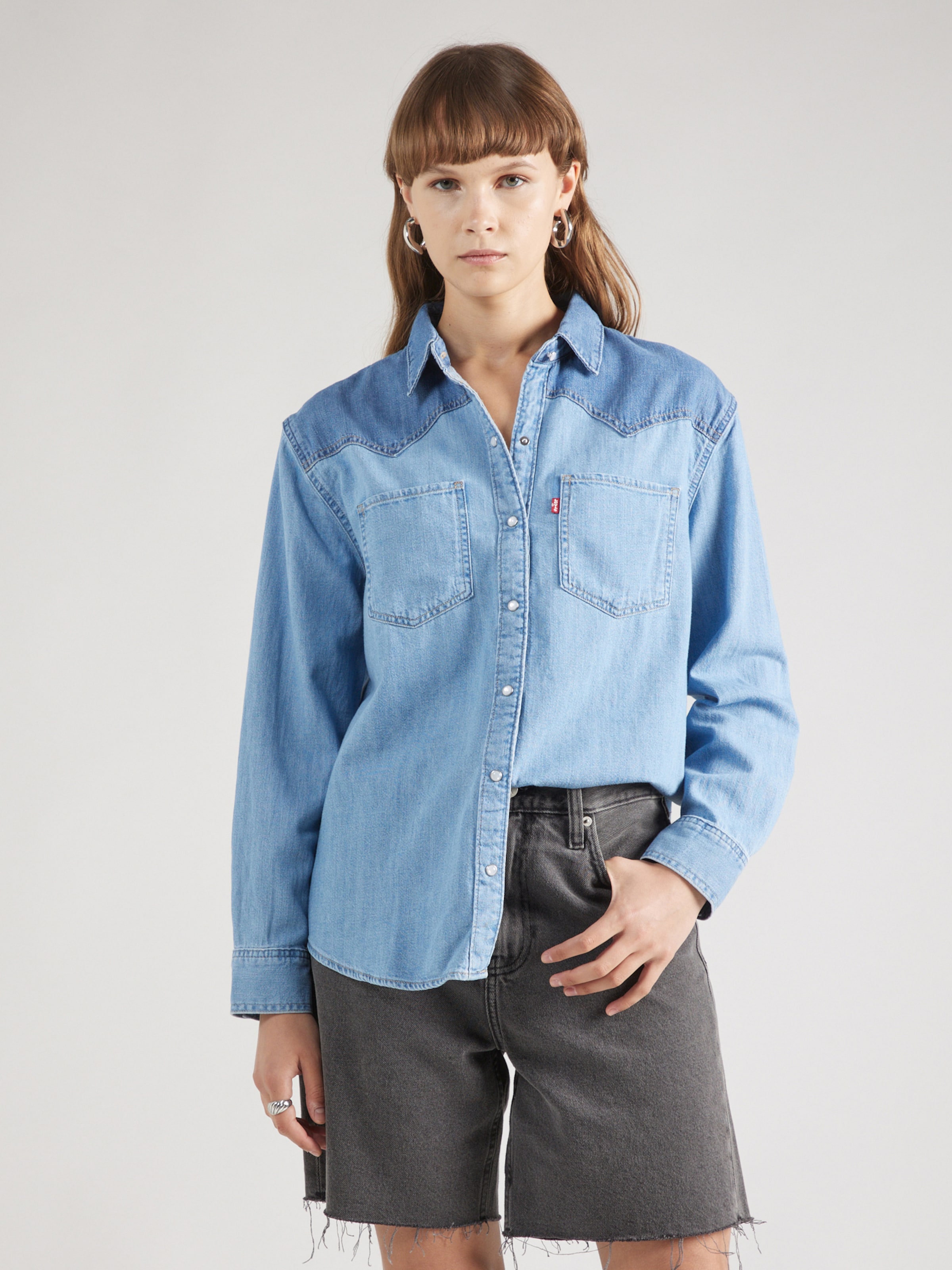 LEVI S Blouse Teodora in Blue Denim Light Blue ABOUT YOU