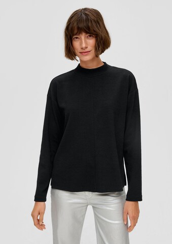 s.Oliver Sweatshirt in Zwart: voorkant