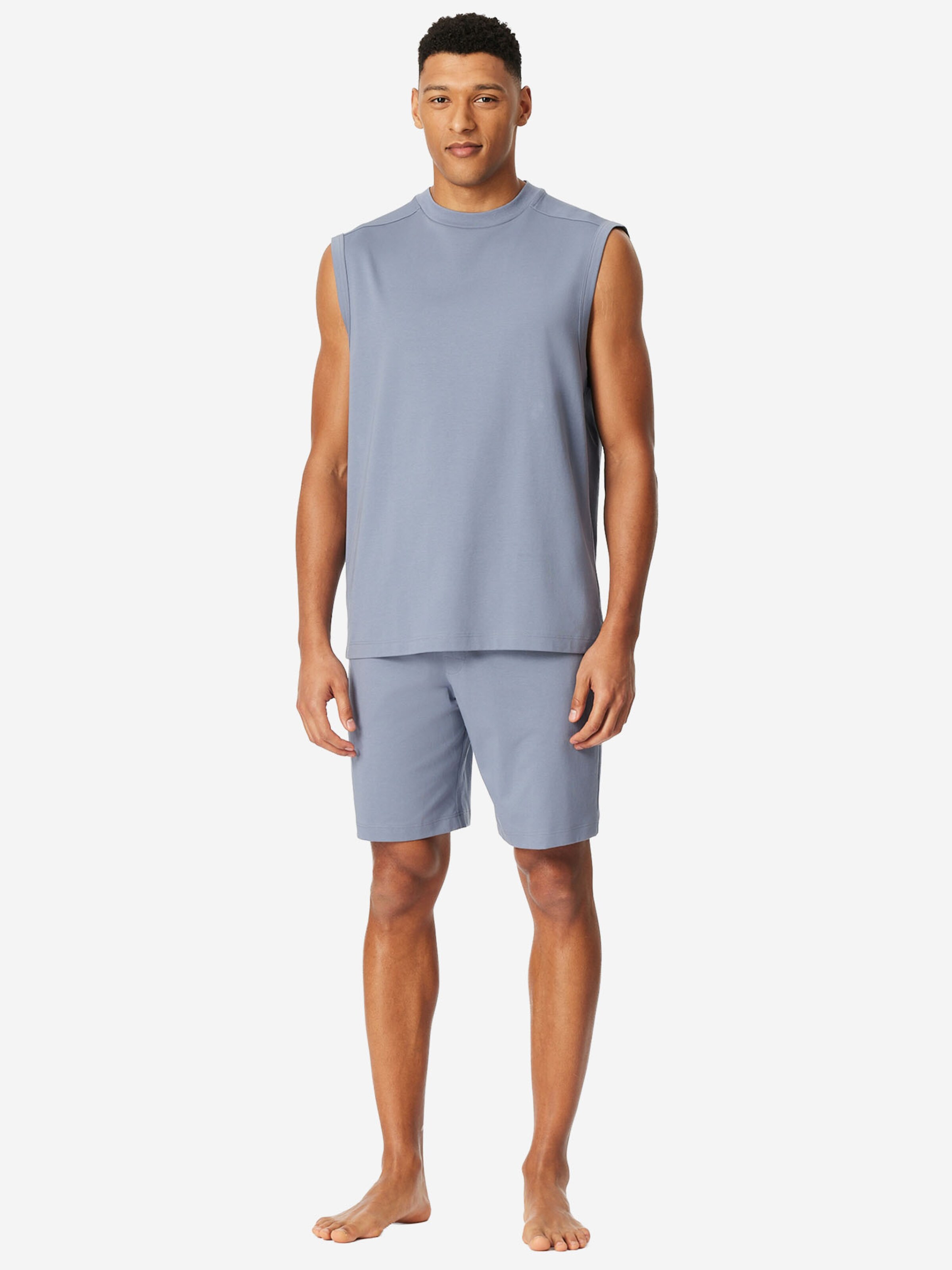 Pyjama long ' Modern ' SCHIESSER en bleu : devant