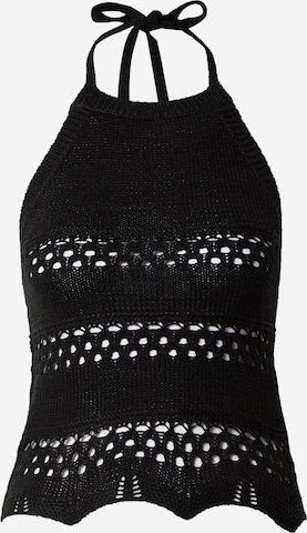 Urban Classics Knitted Top in Black: front