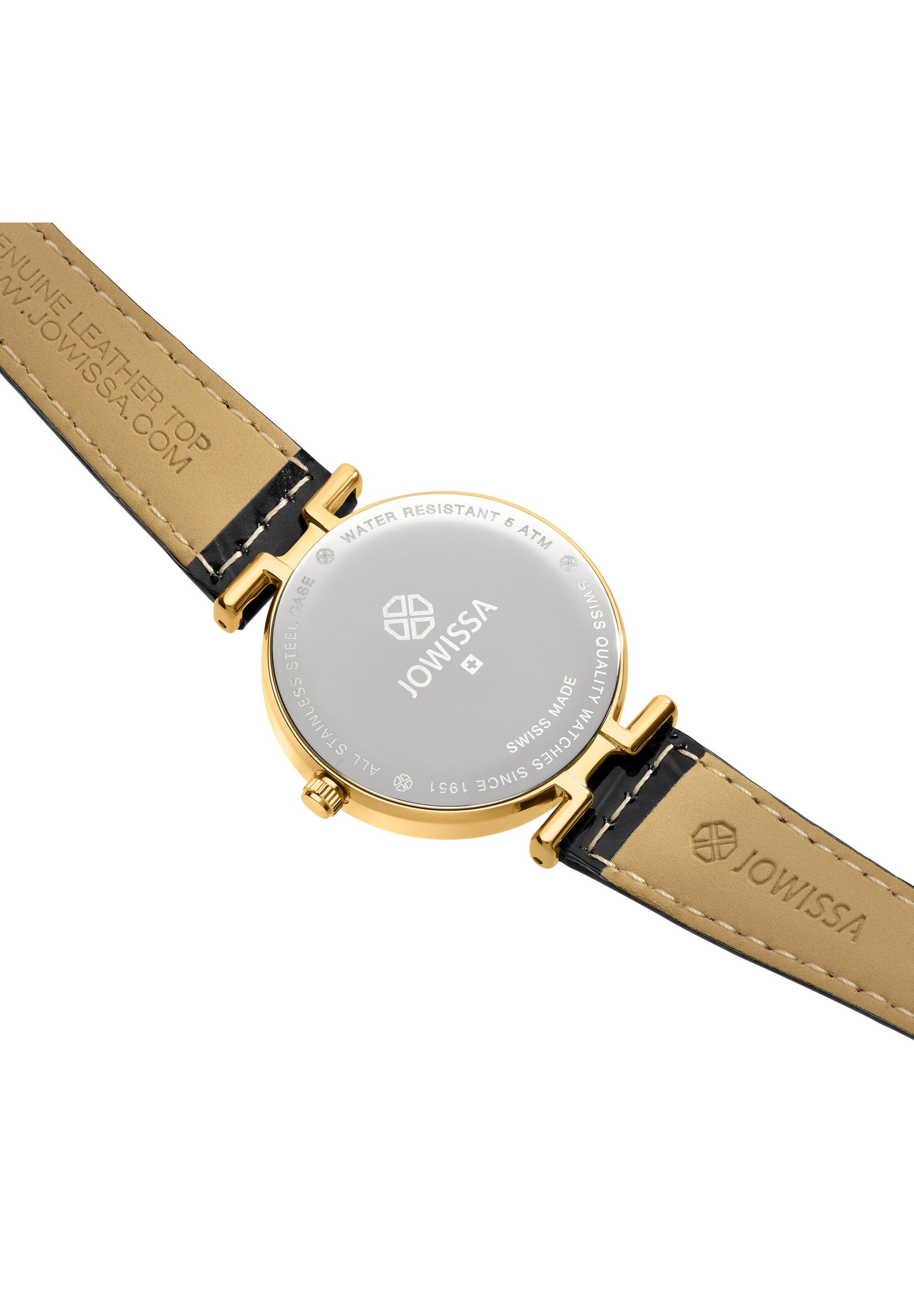 JOWISSA Armbanduhr FACET BRILLIANT in Gold, Schwarz 
