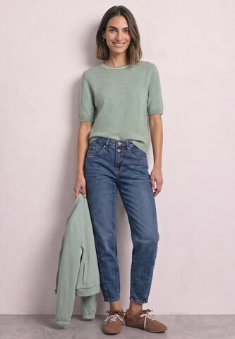 STREET ONE Kurzarm Pullover mit Kontrastdetail in Grün