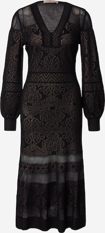 TwinsetPletena haljina - crna boja: prednji dio