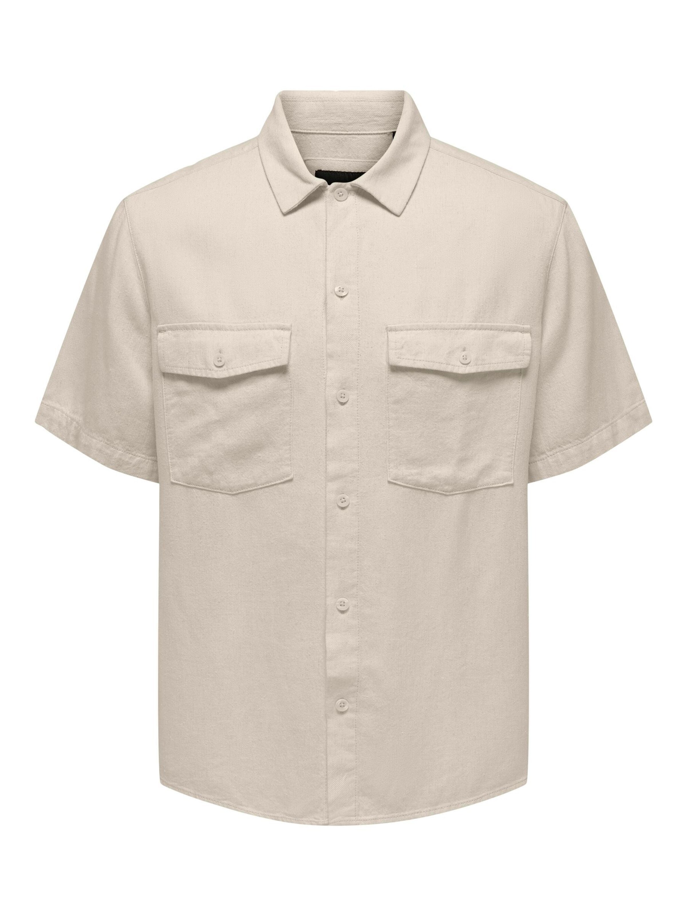 Only & Sons Overhemd 'Kari' in Beige: voorkant