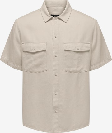 Only & Sons Regular fit Overhemd 'Kari' in Beige: voorkant