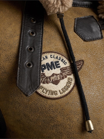 PME Legend Tussenjas 'Tornador leather jacket' in Bruin