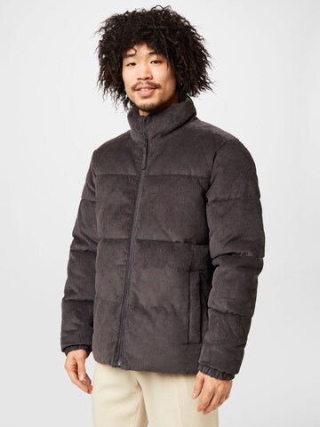 HOLLISTER Зимняя куртка в Серый: спереди
