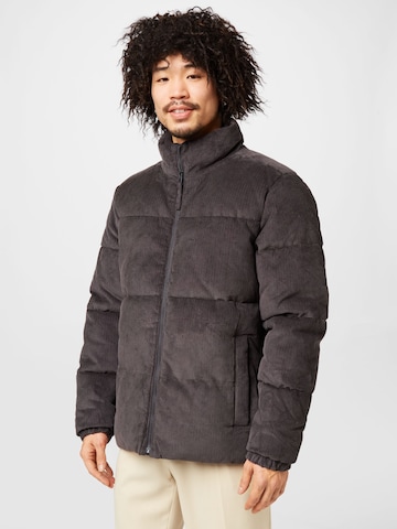 HOLLISTER Winter Jacket in Grey: front