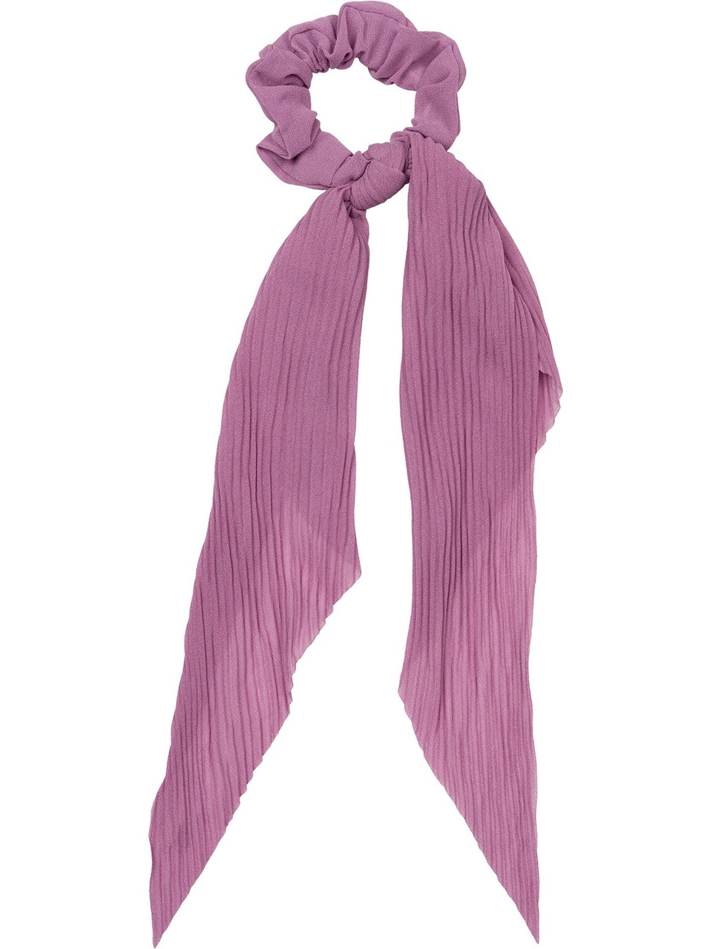 styleBREAKER Haarschmuck 'Plissierter Scrunchie Haargummi mit Schleife'‌‌‌‌‌‌ in Lila: Vorderseite
