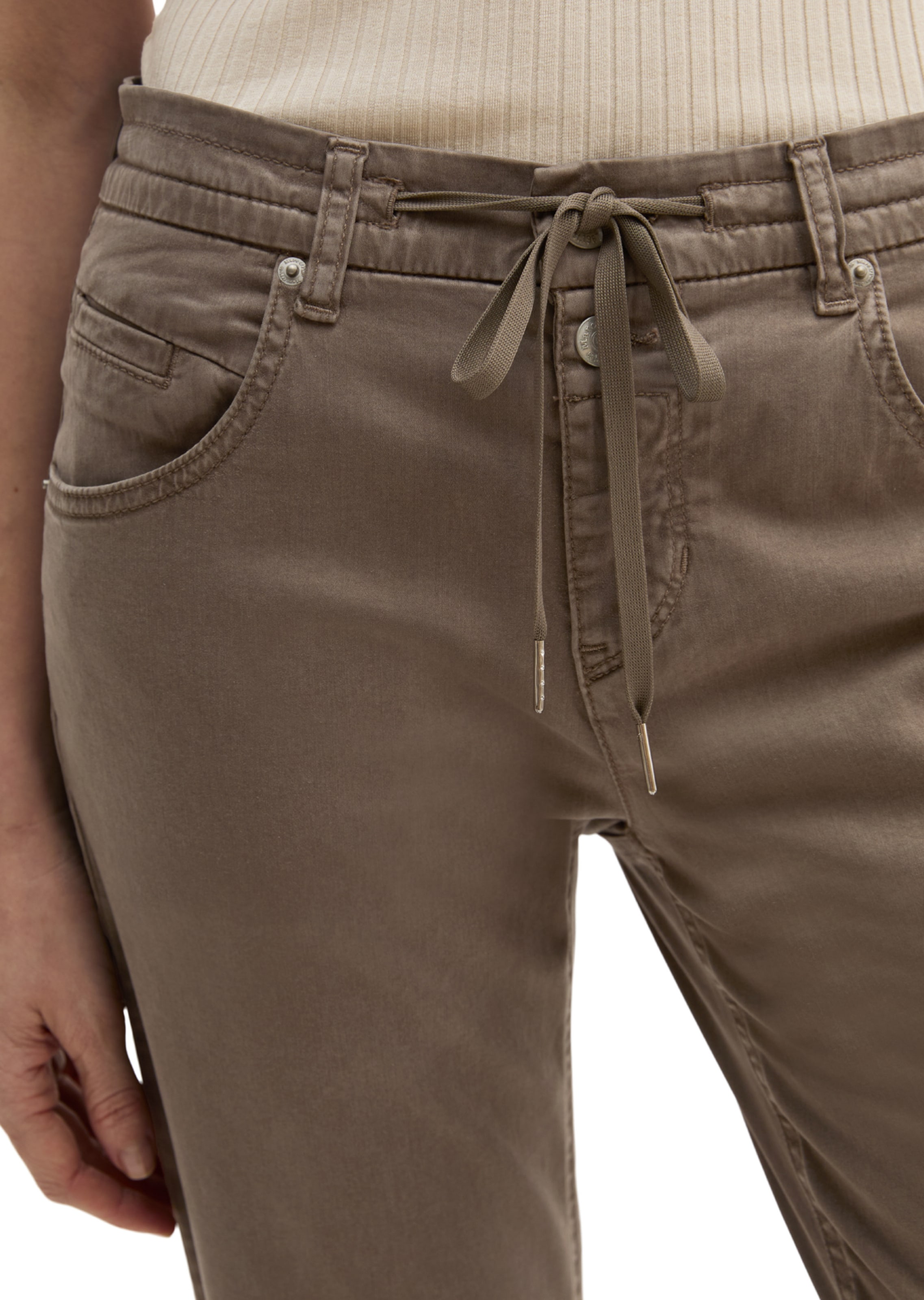 Marc O'Polo Loose fit Trousers 'Theda' in Brown